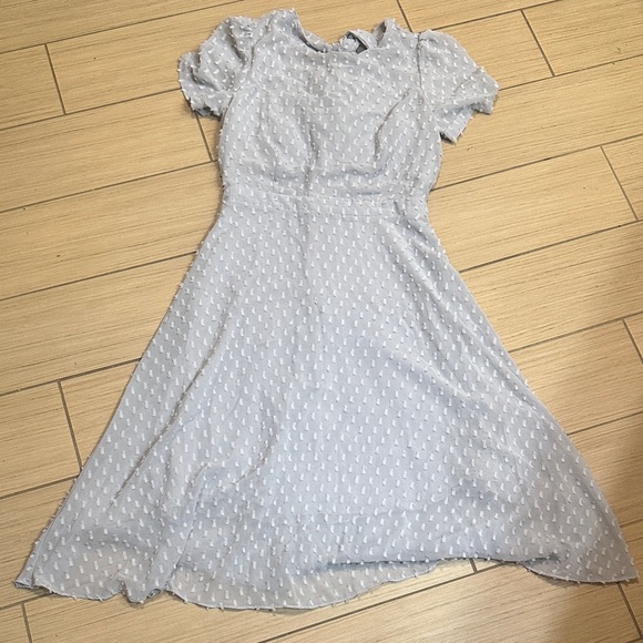 Sunday in Brooklyn Light Gray Blue Midi Dress - Picture 1 of 7